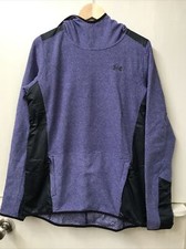 Under Armour Hoodie Womens Purple Black ColdGear Long Sleeve Mark Size M NWT