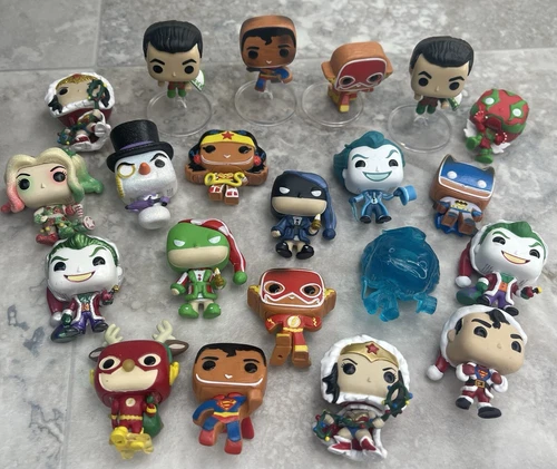 Funk Pop Marvel & DC Comic Super Hero lot of 21 Batman Superman Joker Harley Q