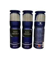 Riiffs Bleu Absolu Premium Dubai Perfumed Body Spray For Men 6.7 FL OZ (3paks )