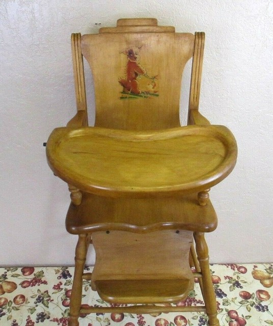 Vintage CHAIRTOWN Wooden Child's Highchair + Potty Training Chair