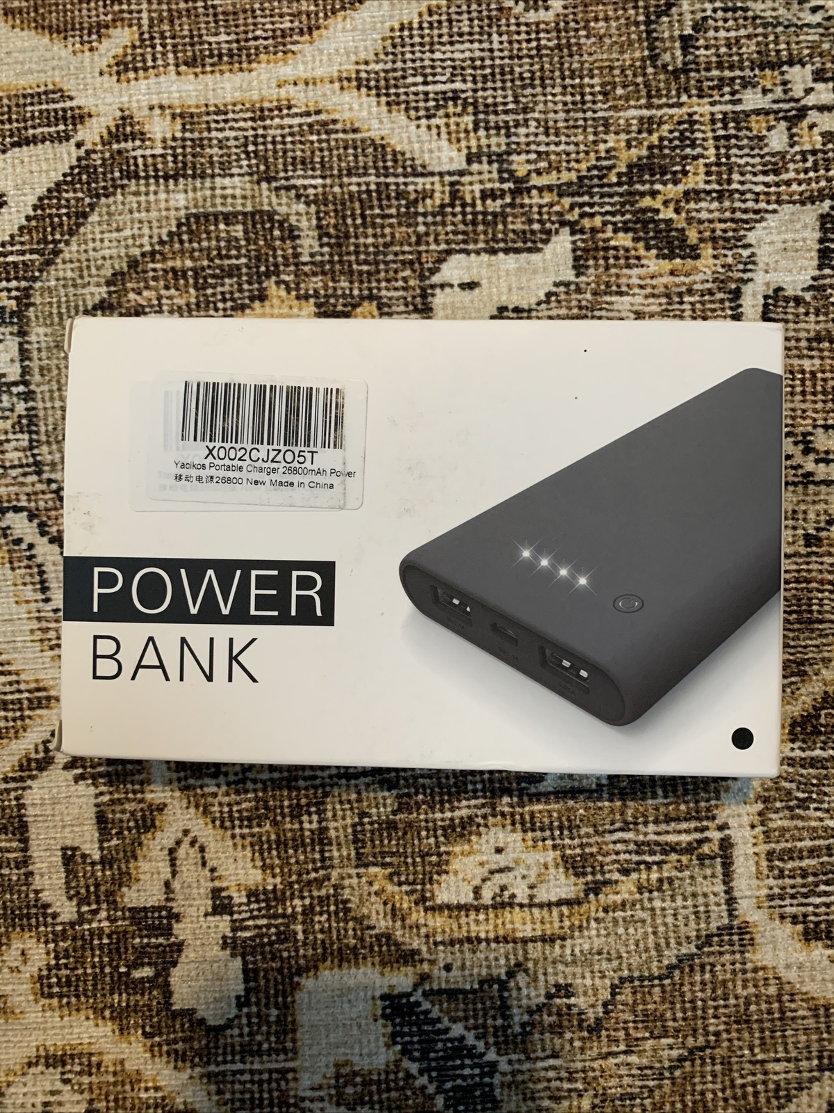 Power Bank Portable Charger HX160Y1 Black Ultra High Capacity 26800mAh