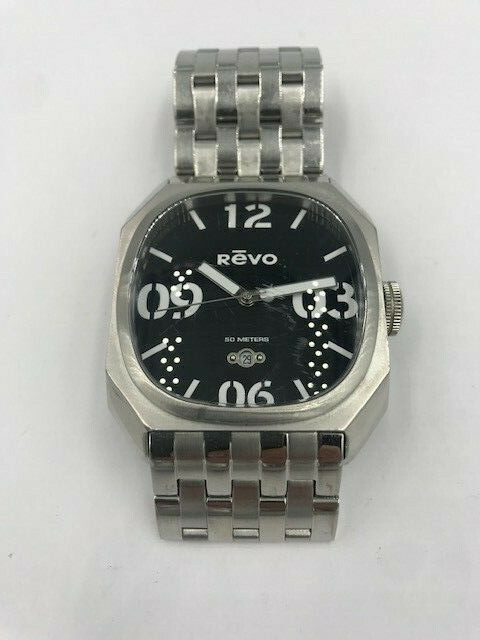 Revo watch Date Fashion Analog Quartz stainles steel Works RVO1001