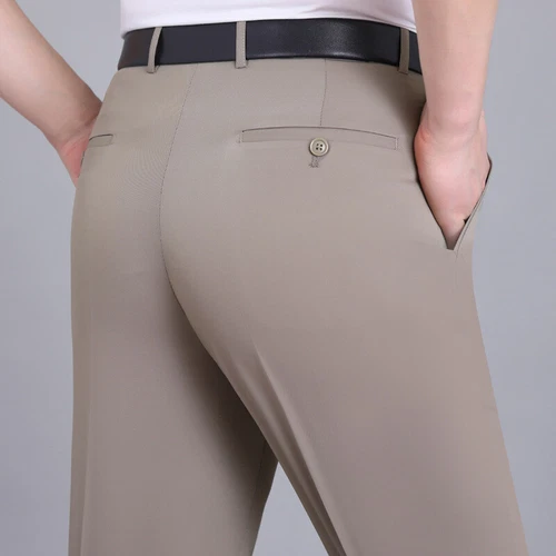 Mens Dress Pants Straight Formal Trousers Slim Casual Office Wedding Business - Picture 18 of 26