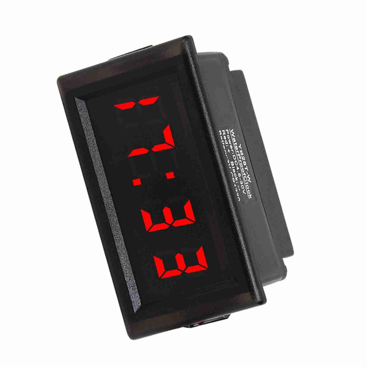 12V Digital Car Clock With Temperature Display - Waterproof LED Dashboard Clock