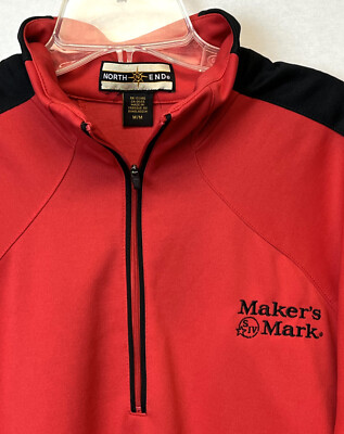 Maker's Mark Quarter-Zip Pullover ~ Men's Medium Red by North End Never Worn