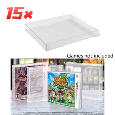 15Pack Clear Display Protectors Cases Sleeves Boxes For NINTENDO 3DS Video Games