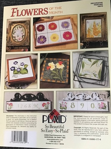 Vtg Donna Dewberry One Stroke Painting Book Flowers of the Month #9810 Plaid NEW - Picture 2 of 2