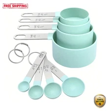 8 Pieces: Measuring Cups & Spoons Set – Stainless Steel Handle, Nesting Design