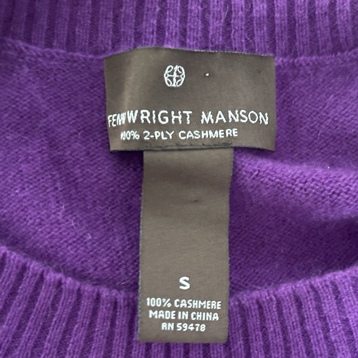 Pull Col V En Cachemire 100% - Marque Fenn Wright Manson - Taille M - Violet - Occasion TB