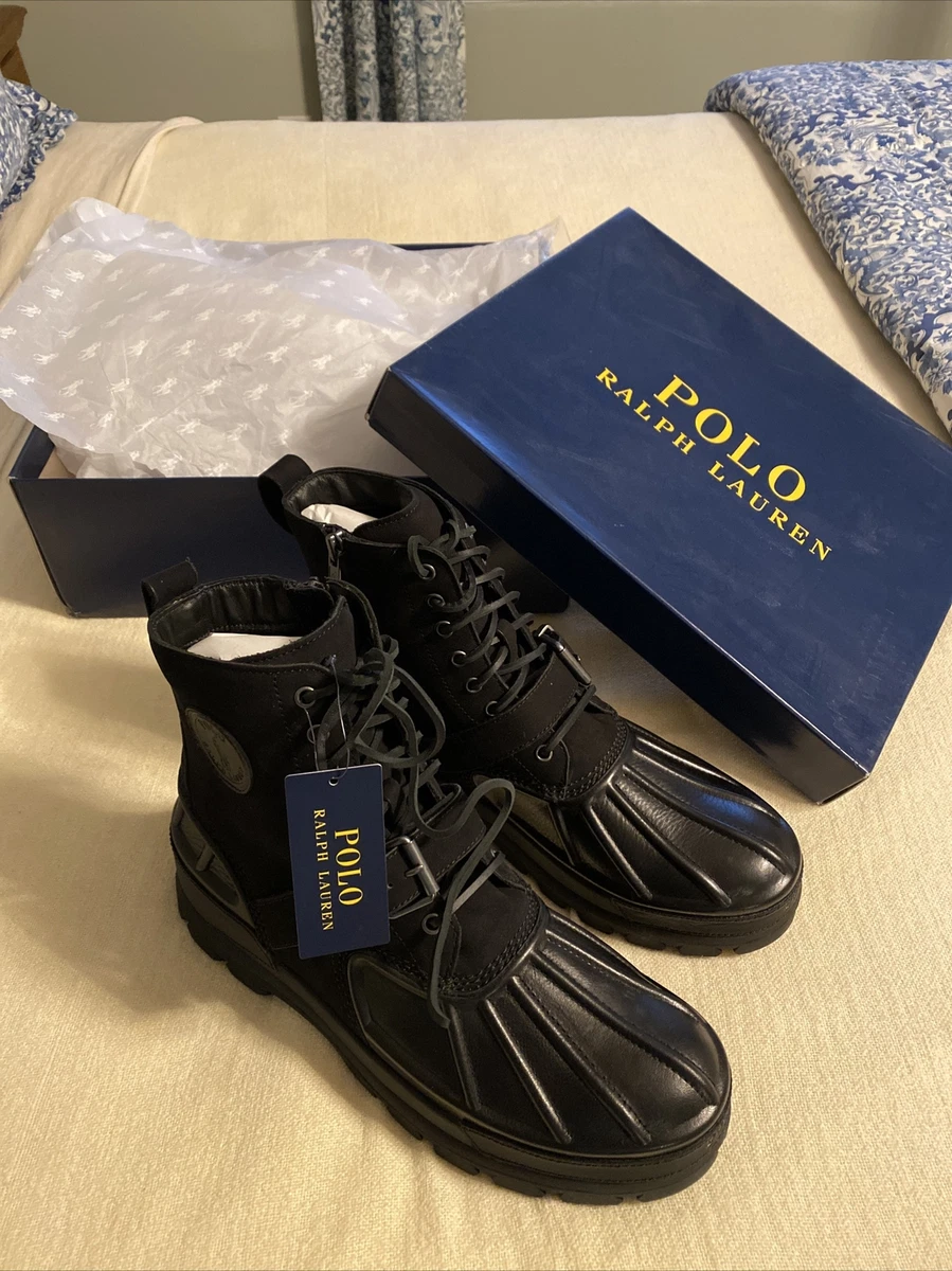 Mens polo deals boots black