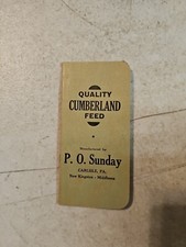 Vintage 1956-57 Cumberkand Feed By P O. SUNDAY CARLISLE, PA Memo Book Notepad