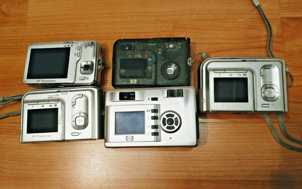 LOT OF 5x HP PHOTOSMART DIGITAL CAMERA R607 M425 635 GRLYB-0303 SNPRB ...