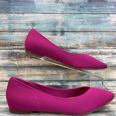 Corso Como Ballet Flats Sz 6M Pink Knit Pointed Toe Slip On Dress Loafers Shoes