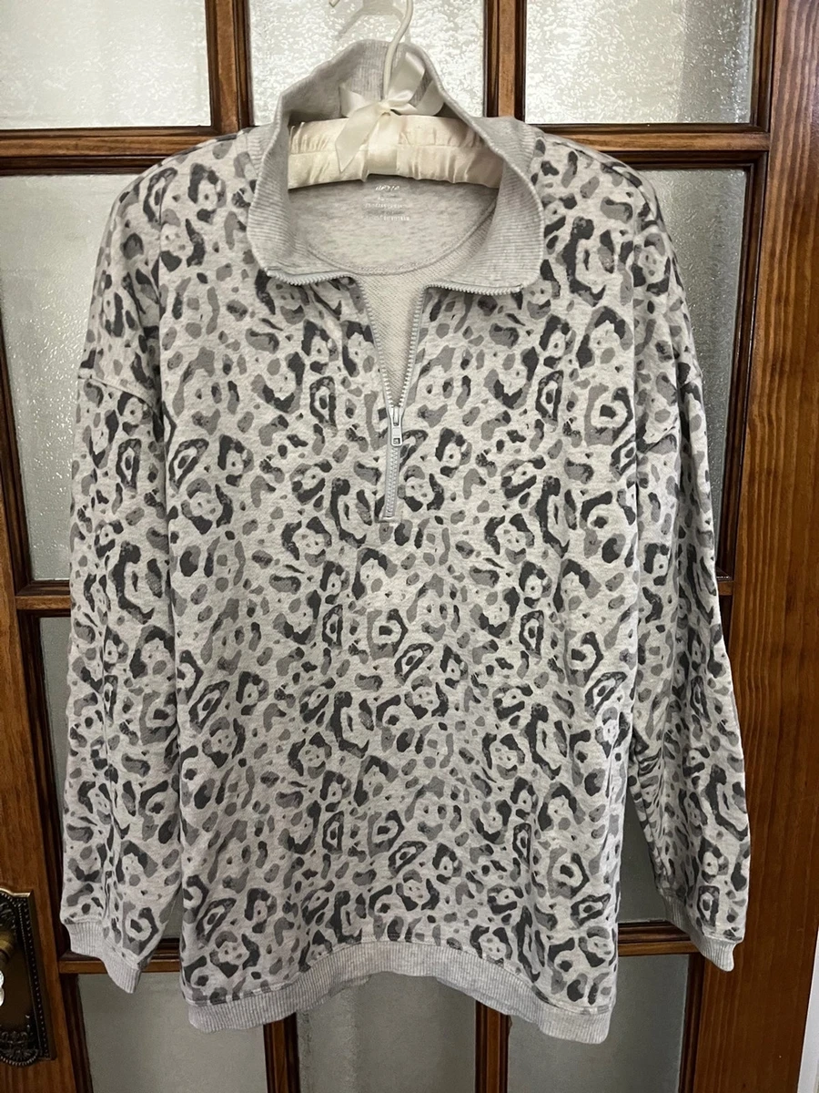 Cheetah print 2025 half zip pullover