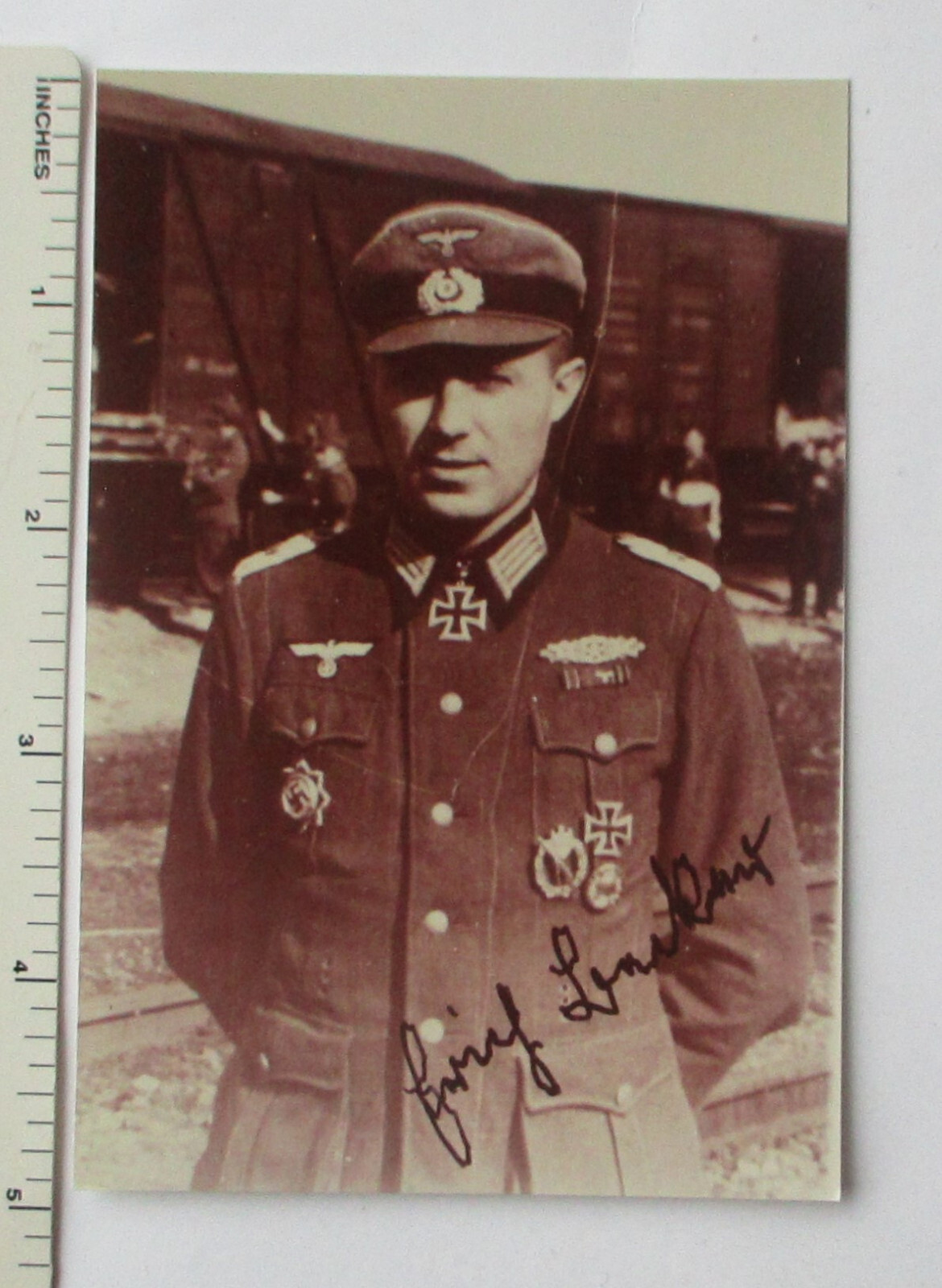 WW2 GERMAN ARMY KNIGHTS CROSS RECIPIENT ERICH BECKER SIGNED PHOTO ...