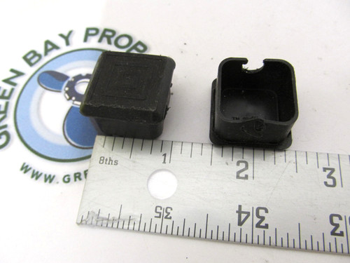 Boat Cover Top Black Plastic 1" Square Rail Tube End Cap Pair