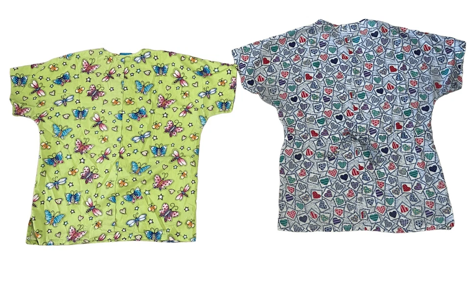 Set of 2 Scrub Tops Scrub HQ Peaches Uniforms Workwear Career Healthcare Work Me - Image 2 of 4