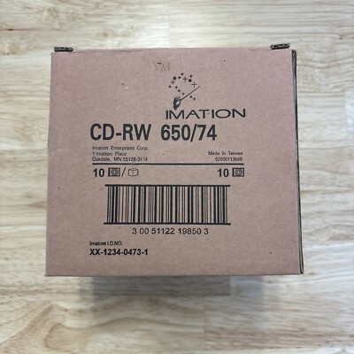 Imation 10 Pack CD-RW Rewritable 650 MB / 74 Min CD Std Case Design 1x - 4x NIP