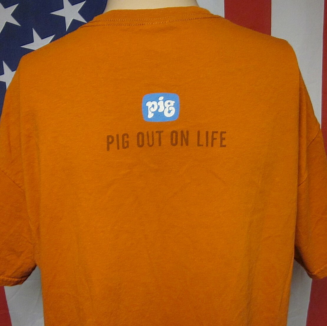 PIG sausage logo T shirt XL New Pig Corporation tee Pig Out on Life industry