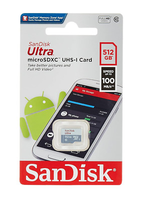SanDisk ultra microSDXC UHS I 512gb Memory Card, Memory Stick SDSQUNR-512G-GN3MN