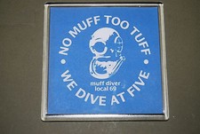 MUFF DIVER - Drink mat - coaster - Retro Gift = Birthday - friend - leaving gift