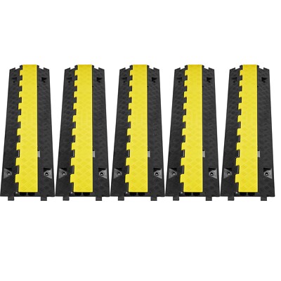 5PCS Cable Protector Ramp 2Channel Load TPU Wire Cable Cover Ramp 22000lbs