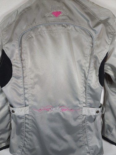M2R Women's Jewel Motorcycle Jacket Made 2 Ride Gray And Pink Size Small/6 - Picture 9 of 20