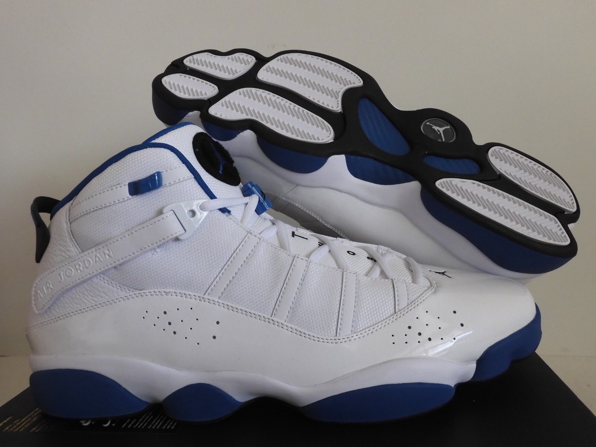 NIKE AIR JORDAN 6 RINGS WHITE-BLACK-DARK MARINA BLUE SZ 18  display picture 3