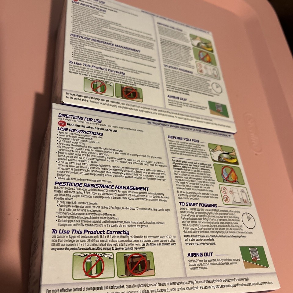 2 Hot Shot FOGGER Insect Killer INDOOR BED BUGS & FLEA Ticks Lice Bug