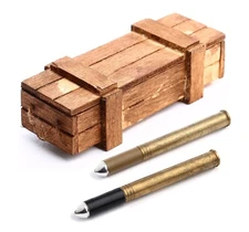 1/16 Torro RC Tank One Wooden Ammo Crate Box With 2 Brass Ammo Rounds