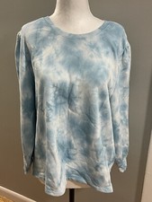 Womens Sweatshirt Sz Large 12-14 Fashion Raglan Tie Dye Time  Tru Pullover Top