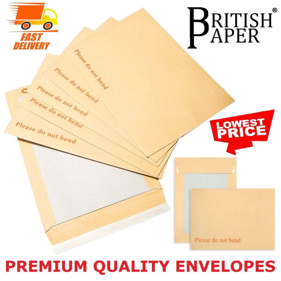 Please Do Not Bend Hard Card Board Backed Envelopes Brown Manilla C6 C5 A5 A4 A3 - Image 2 of 4