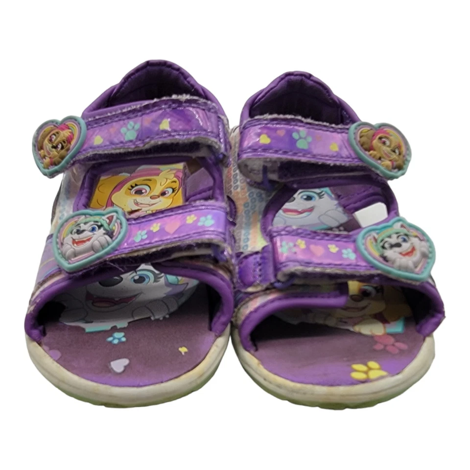 Sandalias Paw Patrol Niñas Talla 10 Calzado de Verano Púrpura Iluminado Parte Inferior Foto 2 de 4