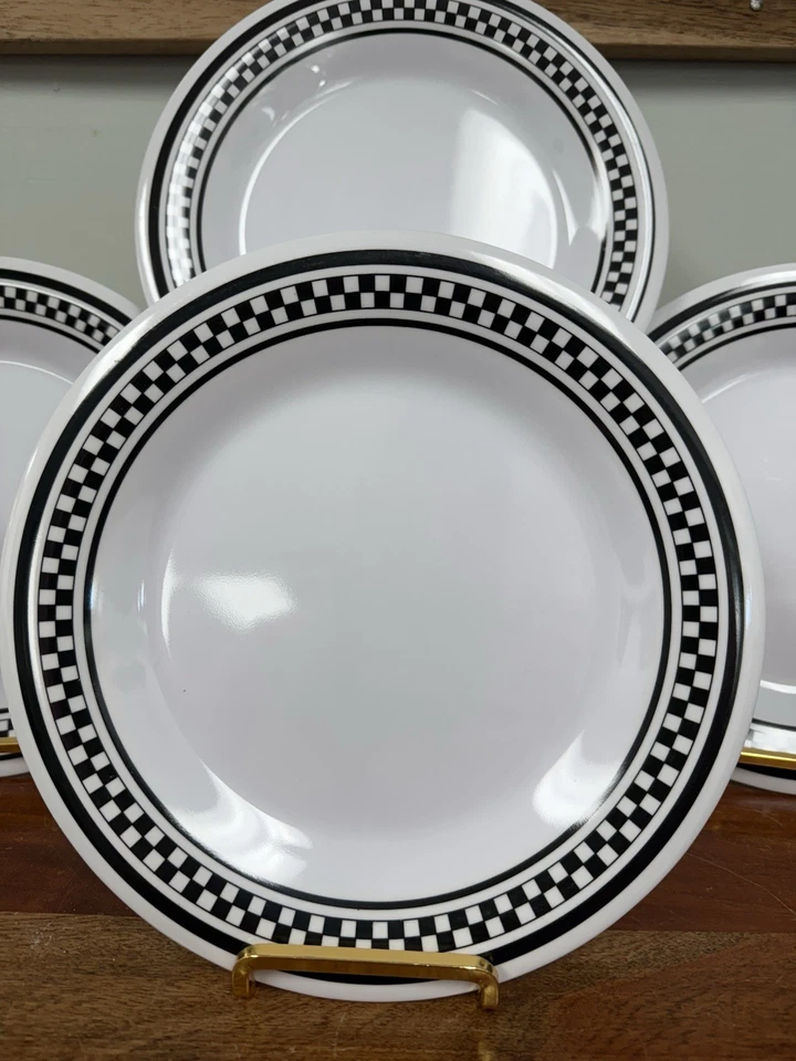 G.E.T. Juego de 6 platos de cena de melamina Diamond Chexers de 9 pulgadas Foto 4 de 4