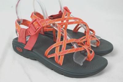 CHACO USA ZX2 WOMEN'S NYLON ORANGE SANDALS SIZE 8 US VGC!