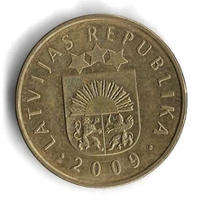 2009 Latvia 20 Santimu World Coin - Mintage 10,000,000 - KM# 22.1