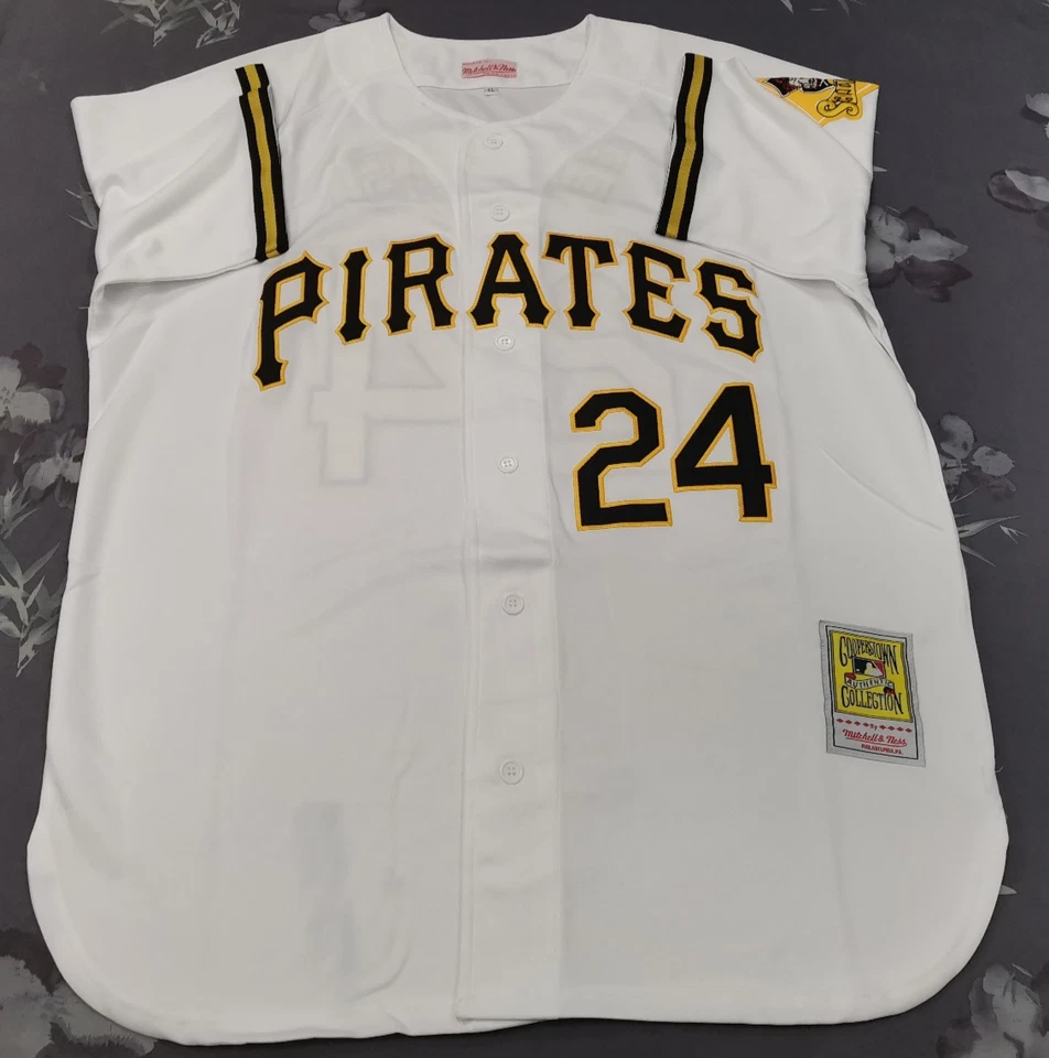 VINTAGE Barry Bonds #24 Pirates Throwback White Sewn Stitched Jersey. - Image 2 of 4