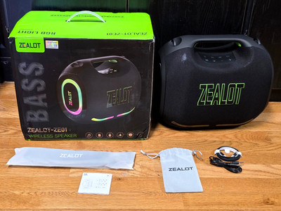 Zealot ZE01 Wireless Speaker 120W Bluetooth 5.4 RGB Rechargable Black New