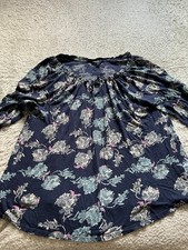 Lucky Brand Women Floral 3/4 Sleeve Henley Straps Blouse Multicolor Size 1X