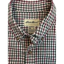 Eddie Bauer Mens Tall Button Down Gingham Check Long Sleeve Shirt Size Large - L
