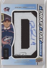2020 Upper Deck SP Game Used Draft Day Marks Rookies 33/35 Liam Foudy Auto 09a0