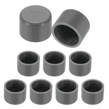 9 Pack 0.8" Diameter PVC Pipe End Cover Cap Fittings for Furniture Garden, Grey