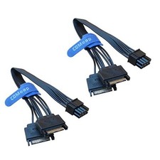 2-Pack SATA to 8 Pin GPU Power Adapter, 8 Pin 6 2 PCIe to Dual SATA Port