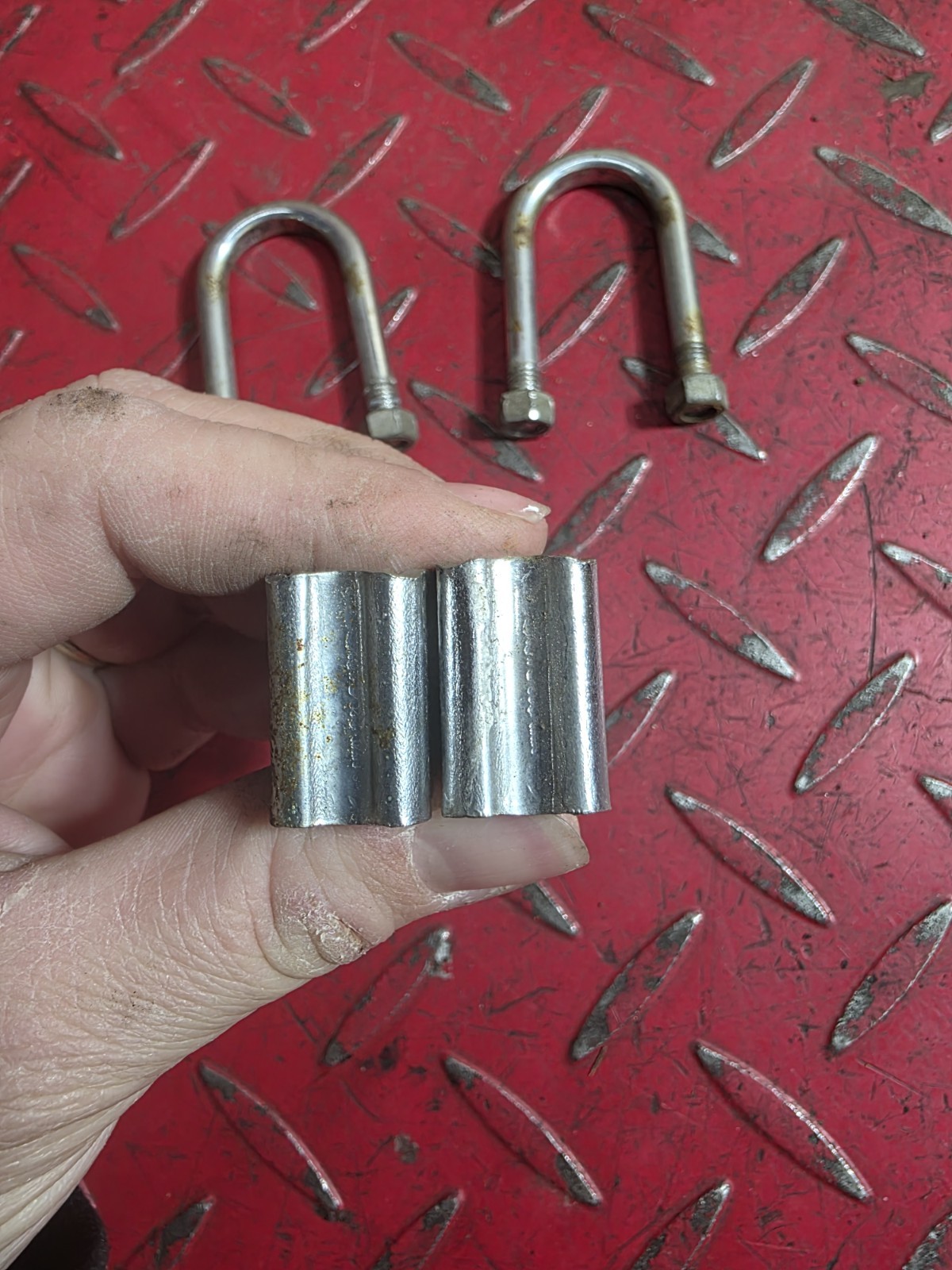 1975 Mobylette Motobecane 4T Handlebar Hold Down Clamps