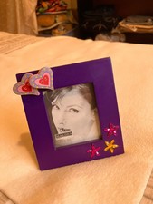 Purple picture frame w/ stars/hearts - 4.75 x...