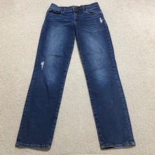 Kut From the Kloth Womens 6 Jeans Blue Dark Wash High Rise Boyfriend Distressed