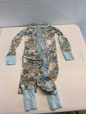 Little Sleepies Bamboo Zippy Pajamas Ice cream doughnuts 18-24  Months blue