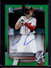 2025 Bowman Draft Conor Essenburg Chrome Auto Green Refractor 1st #/99 Braves