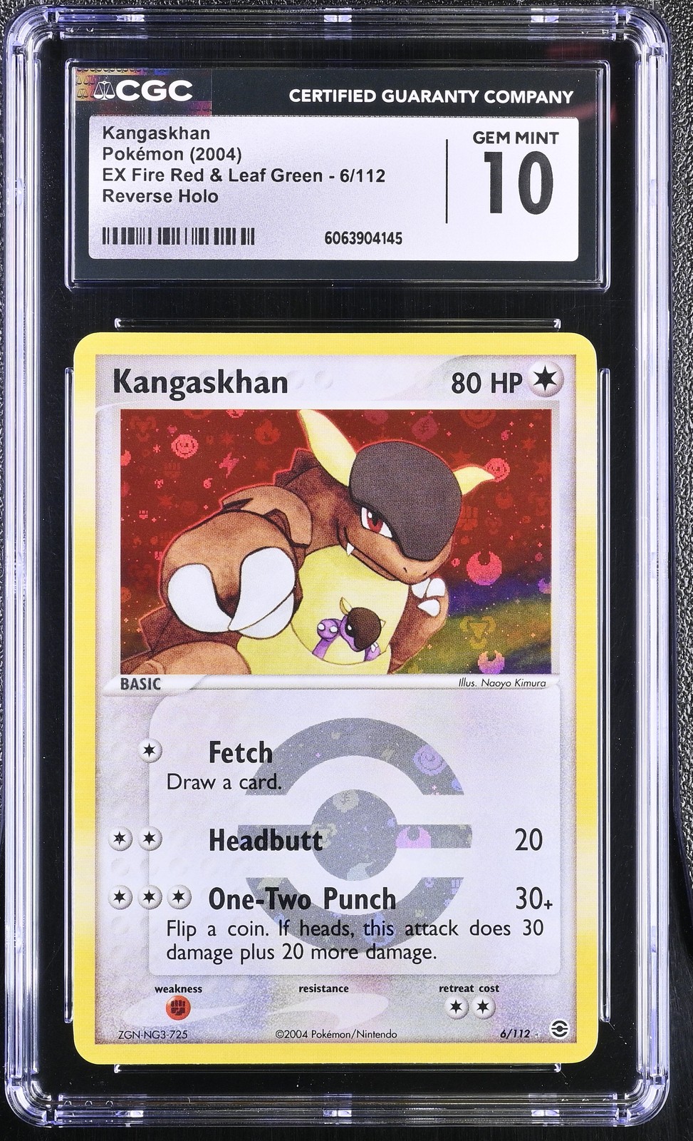 CGC 10 Kangaskhan EX Fire Red & Leaf Green 6/112 Reverse Holo Pokemon Card