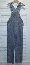 Dickies Hickory Pin Striped Bib Denim Overalls Navy White Womans XSmall